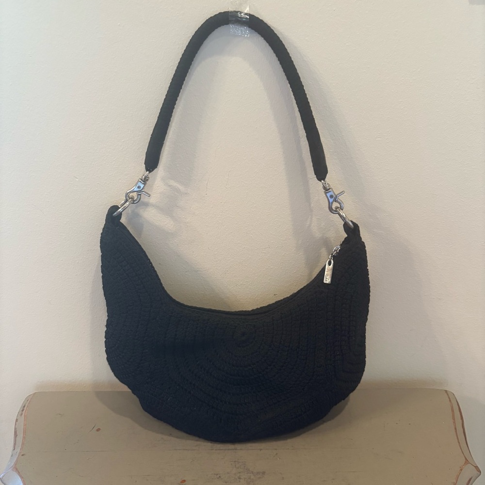 The Sak Black Crochet Hobo Bag